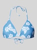 Jake*s Casual Bikini-Oberteil mit Allover-Muster Bleu