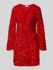 Vila Minikleid mit Pailletten Modell 'BARINA' Rot