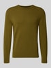 Marc O'Polo Regular Fit Strickpullover aus Baumwoll-Schurwoll-Mix Oliv