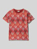 s.Oliver RED LABEL Regular Fit T-Shirt mit Allover-Muster Dunkelrot