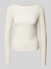 Vero Moda Slim Fit Langarmshirt mit seitlichen Raffungen Modell 'ELIANA' Hellgrau