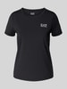 EA7 Emporio Armani T-shirt met labelprint en ronde hals Zwart