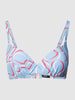 JOOP! BODYWEAR Bikini-Oberteil mit Allover-Muster Modell 'Marinha' Hellblau