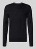 Christian Berg Men Regular Fit Longsleeve aus Merino-Mix Black