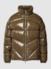 ARMANI EXCHANGE Daunenjacke mit Zweiwege-Reißverschluss Modell 'Glossy Puffer' Schlamm