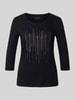 Christian Berg Woman T-Shirt mit Ziersteinbesatz und 3/4-Arm Black