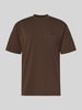 WOODBIRD Regular Fit T-Shirt aus reiner Baumwolle Modell 'Baine' Mittelbraun