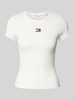 Tommy Jeans T-Shirt mit Label-Stitching Weiss