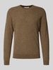 SELECTED HOMME Regular fit pullover van puur katoen, model 'ROSS' Lichtbruin