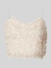 Only Crop Top mit Federn Modell 'FEATHER' Offwhite