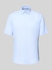 Jake*s Slim Fit Leinenhemd mit Knopfleiste Hellblau