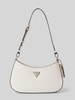 Guess Handtasche mit Label-Applikation Modell 'NOELLE' Ecru