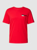 Jack & Jones T-shirt met labelprint, model 'CORP' Kersenrood