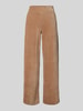 Christian Berg Woman Wide leg corduroy broek met elastische band Beige