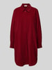 s.Oliver RED LABEL Relaxed Fit Hemdblusenkleid aus reiner Baumwolle in Feincord Rot