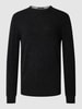 Christian Berg Men Pullover met wol in effen design Donkergrijs gemêleerd