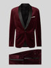 Lindbergh Slim fit pak van fluweel Bordeaux