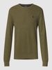 Polo Ralph Lauren Strickpullover mit Label-Stitching Olivgrün