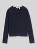 Tom Tailor Regular fit gebreid jack van katoenmix met zijde-aandeel Marineblauw