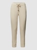 ST.ANN regular fit stoffen broek met elastische band, model 'ROXANA' Zand