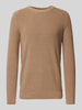 JOOP! Jeans Strickpullover mit Rundhalsausschnitt Modell 'Svante' Taupe