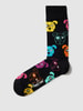 Happy Socks Skarpety ze wzorem na całej powierzchni model ‘Dog’ Czarny
