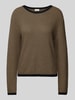 Tom Tailor Regular Fit Strickpullover aus reiner Baumwolle mit Struktur Beige