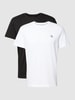 Calvin Klein Jeans T-shirt o kroju regular fit z nadrukiem z logo w zestawie 2 szt. Biały