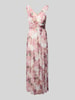 Christian Berg Cocktail Abendkleid mit V-Ausschnitt Rosa Melange