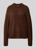 Smith and Soul Sweter z dzianiny z prążkowanymi wykończeniami Ciemnobrązowy