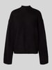 Jake*s Casual Strickpullover mit Stehkragen und überschnittenen Schultern Black