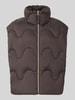 Jake*s Casual Regular Fit Weste mit Stehkragen Dunkelbraun