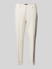 Cambio Regular fit stoffen broek met persplooien, model 'KRYSTAL' Offwhite