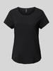 Vero Moda T-shirt z zaokrąglonym dołem model ‘BELLA’ Czarny
