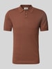 Drykorn Slim Fit Poloshirt mit Strukturmuster Modell 'TRITON 10' Mittelbraun