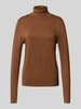 Christian Berg Woman Gebreide pullover met ribboorden Cognac
