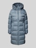 Marc O'Polo Płaszcz puchowy o kroju shaped fit z kapturem Szaroniebieski