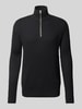 Jack & Jones Premium Strickpullover mit Troyer-Kragen Modell 'RBLALIAM' Black