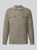 Lindbergh Relaxed Fit Hemdjacke aus Baumwoll-Leinen-Mix Oliv