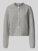 PIECES Strickjacke mit Woll-Anteil Modell 'SILLY' Mittelgrau Melange
