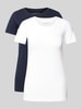 TOMMY HILFIGER T-shirt met ronde hals in een set van 2 stuks Donkerblauw