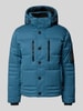Tom Tailor Regular fit gewatteerd jack met ritszakken Oceaanblauw