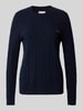Gant Strickpullover mit Zopfmuster und Label-Stitching Dunkelblau