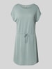 Only Getailleerde knielange jurk van viscosemix, model 'HANNAH' Rietgroen