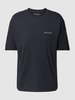 Marc O'Polo T-shirt met labelstitching Donkerblauw