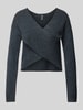 Pieces Gebreide cardigan met V-hals, model 'NANU' Donkerblauw