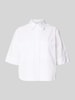 s.Oliver RED LABEL Boxy Fit Kurzarmbluse aus Baumwoll-Lyocell-Mix Weiss