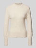 Vero Moda Regular Fit Strickpullover mit Ballonärmeln Modell 'PIPPA' Beige