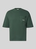 PROHIBITED T-Shirt mit Strukturmuster und Label-Stitching Dunkelgruen