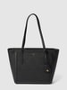 Lauren Ralph Lauren Tote bag van leer met labelapplicatie, model 'CLARE' Zwart